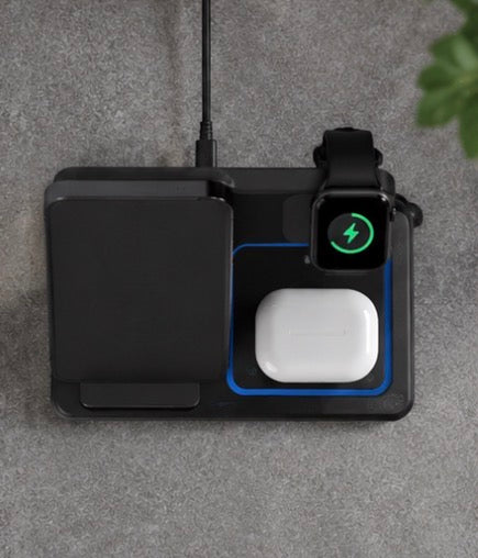 SnapVolt™ TriCharge Pro 3-in-1 Wireless Charging Station