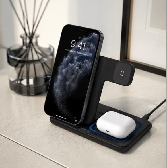 SnapVolt™ TriCharge Pro 3-in-1 Wireless Charging Station