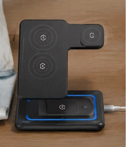 SnapVolt™ TriCharge Pro 3-in-1 Wireless Charging Station