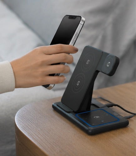 SnapVolt™ TriCharge Pro 3-in-1 Wireless Charging Station